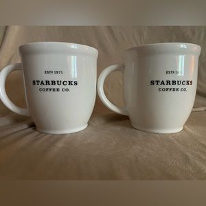 2007 Starbucks Est 1971Coffee Co Mug White With Black Letters